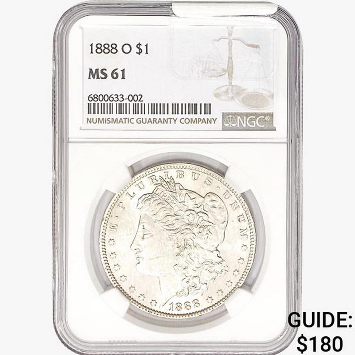 1888-O Morgan Silver Dollar NGC MS61