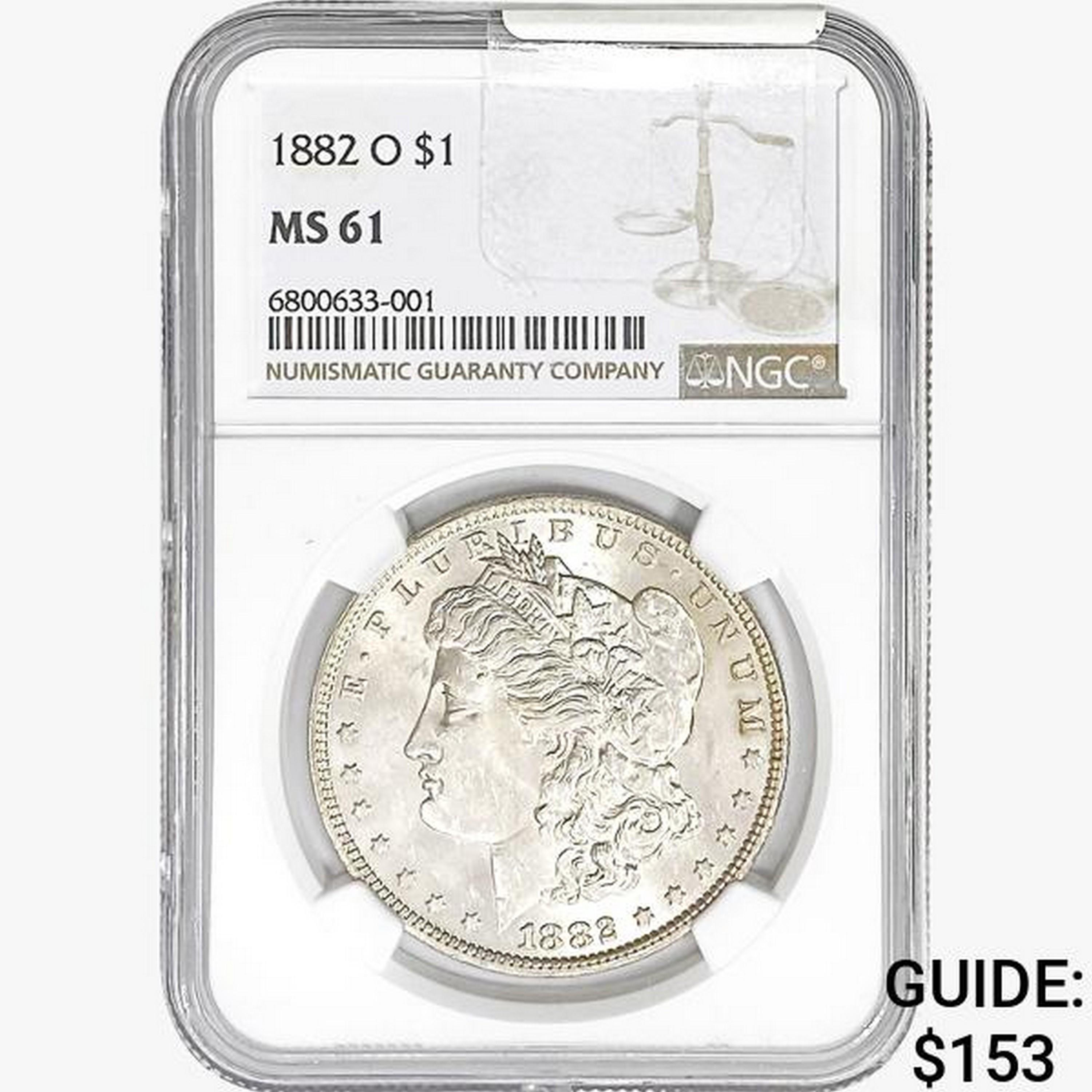 1882-O Morgan Silver Dollar NGC MS61
