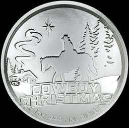 2023 Cowboy Christmas Commemorative 1oz Pure Silver Coin
