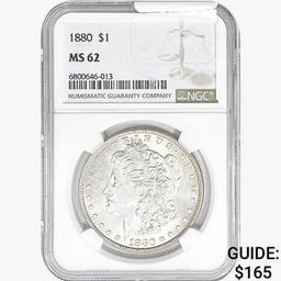 1880 Morgan Silver Dollar NGC MS62