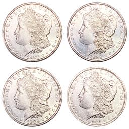 1880-1884 UNC Morgan Silver Dollars [4 Coins]