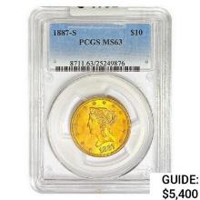 1887-S $10 Gold Eagle PCGS MS63
