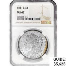 1881-S Morgan Silver Dollar NGC MS67
