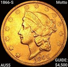 1866-S Motto $20 Gold Double Eagle HIGH GRADE