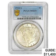 1922-S Silver Peace Dollar PCGS MS65+