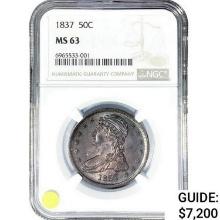 1837 Capped Bust Half Dollar NGC MS63