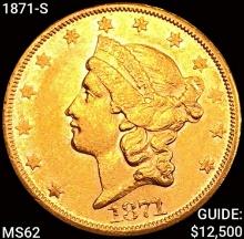 1871-S $20 Gold Double Eagle UNCIRCULATED