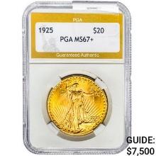 1925 $20 Gold Double Eagle NGC MS67+