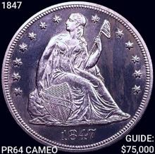 1847 Seated Liberty Dollar CHOICE PROOF CAM