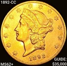 1892-CC $20 Gold Double Eagle UNCIRCULATED +