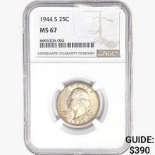 1944-S Washington Silver Quarter NGC MS67
