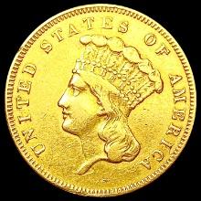 1855 $3 Gold Piece CLOSELY UNCIRCULATED