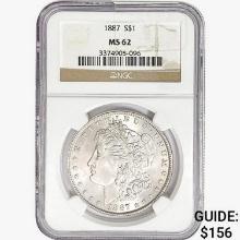 1887 Morgan Silver Dollar NGC MS62