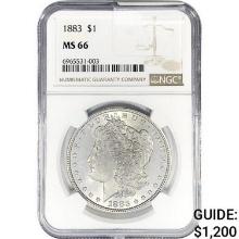 1883 Morgan Silver Dollar NGC MS66