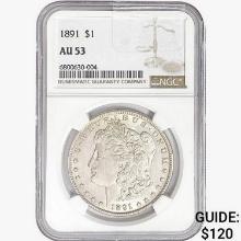 1891 Morgan Silver Dollar NGC AU53