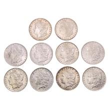 1882-1898 UNC Morgan Silver Dollars [10 Coins]