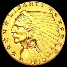 1910 $2.50 Gold Quarter Eagle CHOICE AU