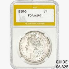 1880-S Morgan Silver Dollar PGA MS68