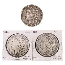 1883-CC, 1890-CC, 1891-CC Morgan Silver Dollars [3