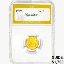 1929 $2.50 Gold Quarter Eagle PGA MS64+