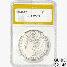 1890-CC Morgan Silver Dollar PGA MS63