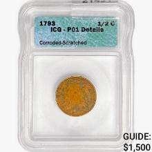 1793 Liberty Cap Half Cent ICG PO1