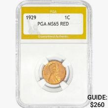 1929 Wheat Cent PGA MS65 RED