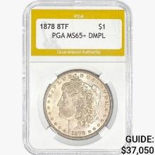 1878 8TF Morgan Silver Dollar PGA MS65+ DMPL