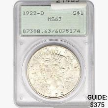 1922-D Silver Peace Dollar PCGS MS63