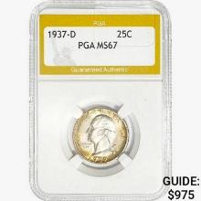 1937-D Washington Silver Quarter PGA MS67