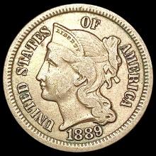 1889 Nickel Three Cent LIGHTLY CIRCULATED