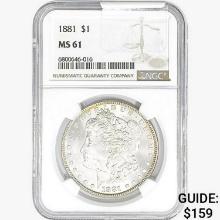 1881 Morgan Silver Dollar NGC MS61