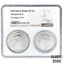 2023 Eagle & 2023 Morgan MS 70  2 Coin Set