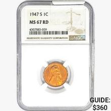 1947-S Wheat Cent NGC MS67 RD
