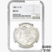 1881-O Morgan Silver Dollar NGC MS61