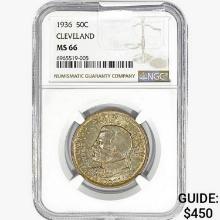 1936 Cleveland Half Dollar NGC MS66