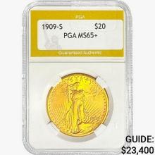 1909-S $20 Gold Double Eagle PGA MS65+