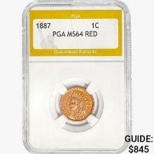 1887 Indian Head Cent PGA MS64 RED