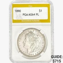 1890 Morgan Silver Dollar PGA MS64 PL