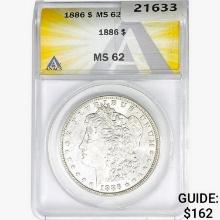 1886 Morgan Silver Dollar ANACS MS62