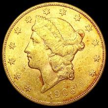 1906-S $20 Gold Double Eagle CHOICE AU