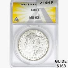 1887 Morgan Silver Dollar ANACS MS63