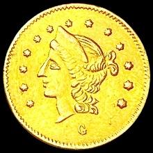 1869 Round California Gold Half Dollar CLOSELY UNC