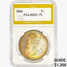 1884 Morgan Silver Dollar PGA MS65+ PL