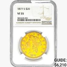 1877-S $20 Gold Double Eagle NGC VF35