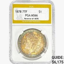 1878 7TF Morgan Silver Dollar PGA MS66 REV 78