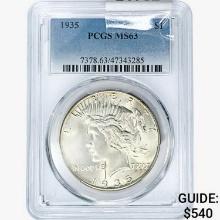 1935 Silver Peace Dollar PCGS MS63