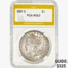1897-S Morgan Silver Dollar PGA MS63
