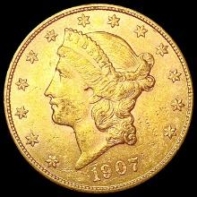 1907-S $20 Gold Double Eagle CHOICE AU
