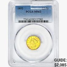 1852 $2.50 Gold Quarter Eagle PCGS MS62